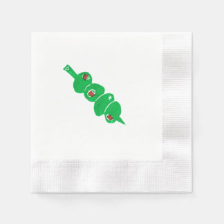 ミニマリストマルティーニ4オリブカクテルナプキン 縁ありカクテルナプキン