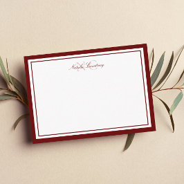 ミニマリストマルーン2モノグラ縁どム ノートカード