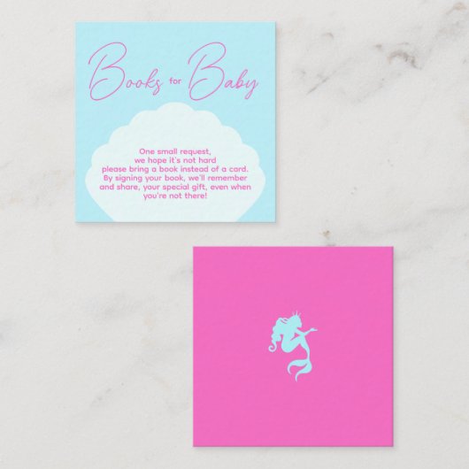 ミニマリストマーメイドガールブズベビー誕生日 エンクロージャーカード (正面/裏面)