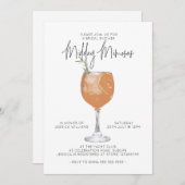 ミニマリストミモサスカクテルブライダルシャワーインビタ 招待状 (正面/裏面)