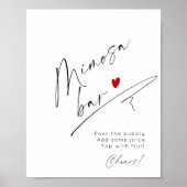 ミニマリストミモザバー書道ブライダルシャワー ポスター (正面)