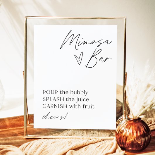 ミニマリストミモザバー標識 |ミモモダンサバー ポスター