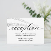 ミニマリストミュージックノートエレガントウェディング披露宴 エンクロージャーカード (スタンド正面)