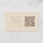ミニマリストミュートされたトーンQRコードワイルドRSVP エンクロージャーカード (正面)