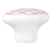 ミニマリストミュートされたピンクシェードプレイドパターン セラミックノブ (側面)