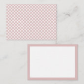 ミニマリストミュートされたピンクシェードプレイドパターン ノートカード (正面/裏面)