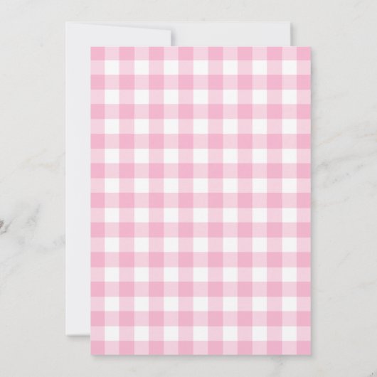 ミニマリストミルクとクッキーピンクガール誕生日 招待状 (裏面)