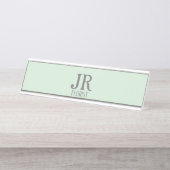 ミニマリストミントグリーン デスクネームプレート (正面)