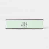 ミニマリストミントグリーン デスクネームプレート (正面)