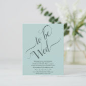 ミニマリストミント&ティール（緑がかった色）予算結婚式招待状 (スタンド正面)