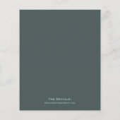 ミニマリストミント&ティール（緑がかった色）予算結婚式招待状 (裏面)
