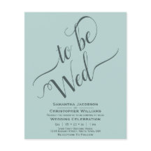 ミニマリストミント&ティール（緑がかった色）予算結婚式招待状