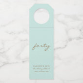 ミニマリストミント&金ゴールド時代誕生日 ボトルネックタグ (正面)