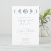 ミニマリストムーンフェイズシナ婚約パーティ 招待状 (スタンド正面)