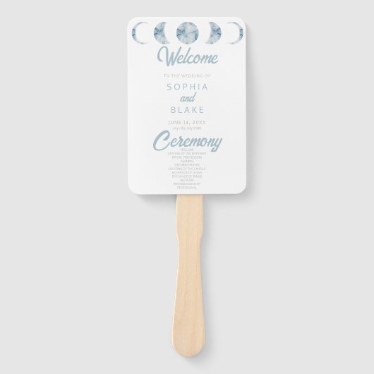 ミニマリストムーンフェイズシナ結婚式 プログラム ハンドファン (正面)