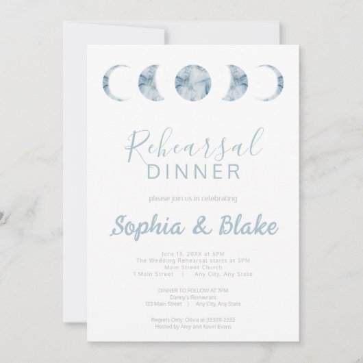 ミニマリストムーンフェイズ天空リハーサルディナー 招待状 (正面)