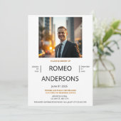 ミニマリストメモリアルサービス招待状カード 招待状 (スタンド正面)