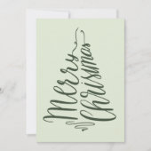 ミニマリストメリークリスマスグリーンツリータイポグラフィ シーズンカード (正面)
