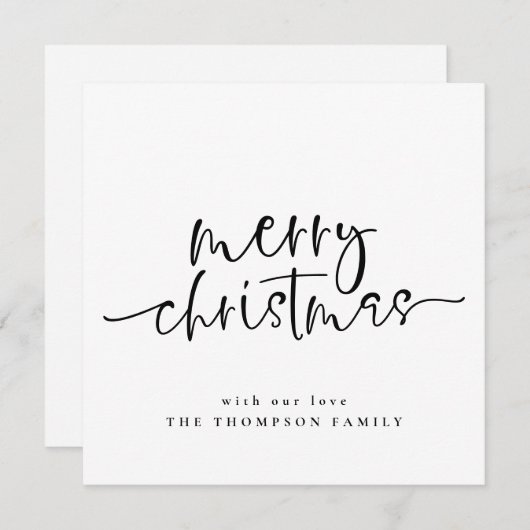 ミニマリストメリークリスマスススススクエアホリデーカード ノートカード (正面/裏面)