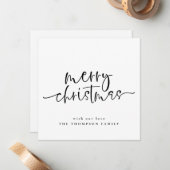ミニマリストメリークリスマスススススクエアホリデーカード ノートカード (正面/裏面インサイチュ)