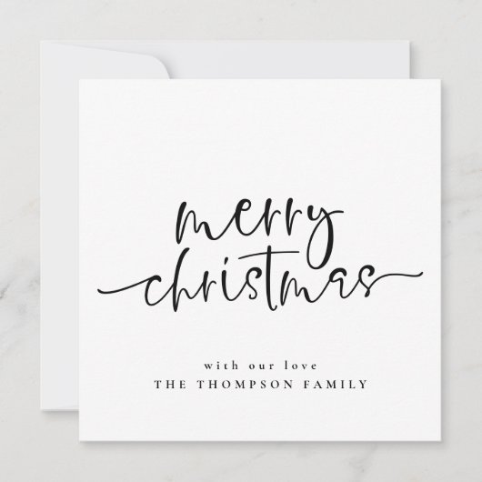 ミニマリストメリークリスマスススススクエアホリデーカード ノートカード (正面)