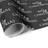ミニマリストメリークリスマスタイポグラフィホリデイ ラッピングペーパー (ロールコーナー)