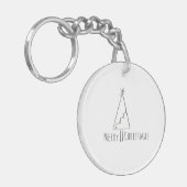 ミニマリストメリークリスマスツリーラインアートキーチェーン キーホルダー (正面左)