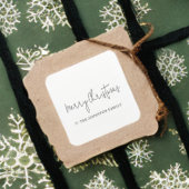 ミニマリストメリークリスマスハート白黒 スクエアシール