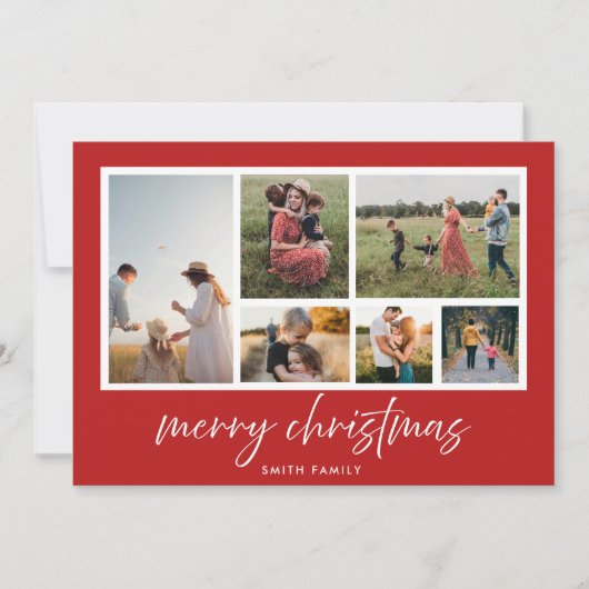 ミニマリストメリークリスマスフォトコラージュ シーズンカード (正面)