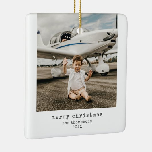 ミニマリストメリークリスマスフォトセラミックオーナメント セラミックオーナメント (右)