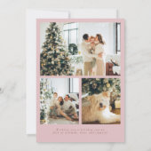 ミニマリストメリークリスマスフォトダスティピンク シーズンカード (裏面)