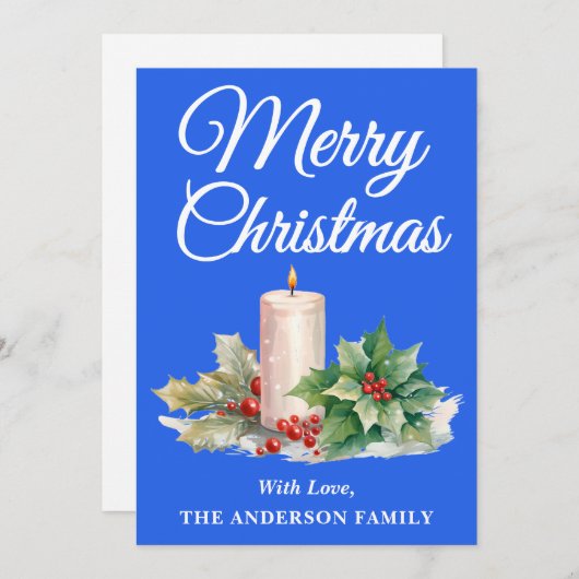 ミニマリストメリークリスマスブ王室のルー シーズンカード (正面/裏面)