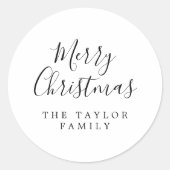 ミニマリストメリークリスマスホリデーギフト ラウンドシール (正面)