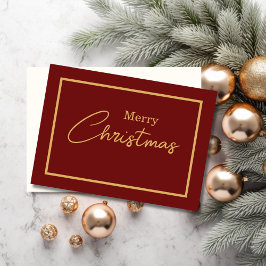 ミニマリストメリークリスマスレッド&金ゴールド シーズンカード