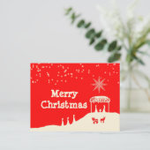 ミニマリストメリークリスマス出生シーン シーズンポストカード (スタンド正面)