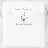 ミニマリストメリークリスマス白黒シンプル名 スクエアシール (バッグ)