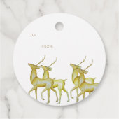 ミニマリストメリークリスマス金ゴールドトナカイ贈り物 フェイバータグ (裏面)