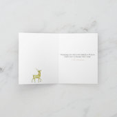 ミニマリストメリークリスマス金ゴールドトナカイ カード (内部)