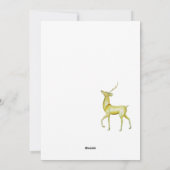 ミニマリストメリークリスマス金ゴールドトナカイ シーズンカード (裏面)
