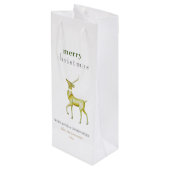 ミニマリストメリークリスマス金ゴールドトナカイ ワインギフトバッグ (裏面アングル)