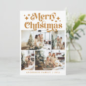 ミニマリストメリークリスマス4フォトレトロイエロー シーズンカード (スタンド正面)