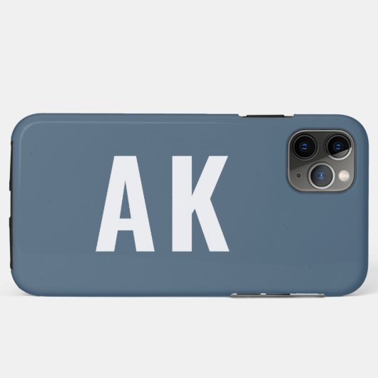 ミニマリストモはっきりしたノグラムカスタムイニシャルブルー Case-Mate iPhoneケース (裏面(横))