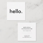 ミニマリストモダンこんにちは スクエア名刺 (正面/裏面)