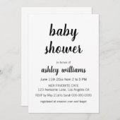 ミニマリストモダンのエレガントベビーシャワー招待状 招待状 (正面/裏面)