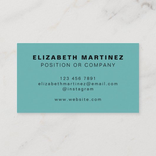 ミニマリストモダンアクアカスタマイズプロフェッショナル 名刺 (裏面)