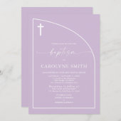 ミニマリストモダンエレガンスガールバプテスマ招待状 招待状 (正面/裏面)