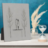 ミニマリストモダンカップル線アート フォトプラーク (側面)