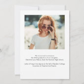 ミニマリストモダングラード2写真卒業 案内状 (裏面)