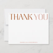 ミニマリストモダンタイポグラフィテラコッタ名 サンキューカード (正面)