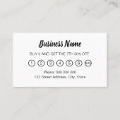 ミニマリストモダントレンディーロイヤリティカード 名刺 (裏面)